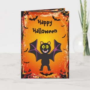 Schattigee Vampire Bat Halloween Kaart