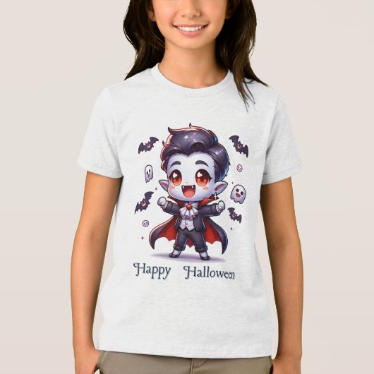 Schattigee Vampire-Halloween kostuums Tri-Blend Shirt (Voorkant)