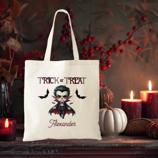 Schattigee Vampire Kind Trick or treat Halloween Tote Bag