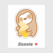 Schattigee vanille ijskegel luiaard sticker (Vel)