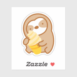 Schattigee vanille ijskegel luiaard sticker