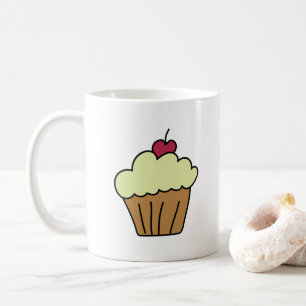 Schattigee vanillecupcake koffiemok