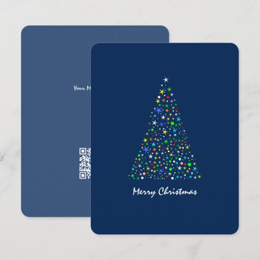 Schattigee Varicolored Blue Brighty Stars Christma Feestdagenkaart (Voorkant / Achterkant)