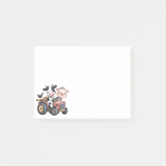 Schattigee Varken Koe Boerderij Dierentractor Post-it® Notes (Voorkant)