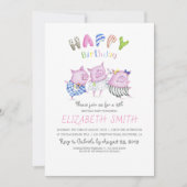 Schattigee varkens Happy Birthday Party Kaart (Voorkant)