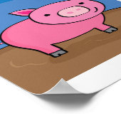 Schattigee Varkensillustratie Kinder Boerderij Ani Poster (Hoek)