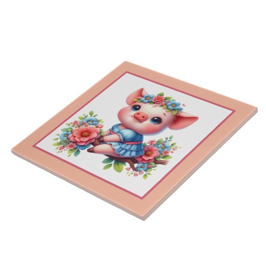 Schattigee varkensliefhebbers Land Tegeltje (Zijkant)