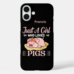 Schattigee varkensliefhebbers woordkunst iPhone 16 plus hoesje