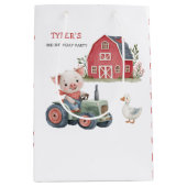 Schattigee Varkenstractor Boerderij Animal Verjaar Medium Cadeauzakje (Voorkant)