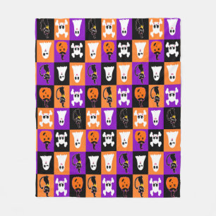 Schattigee Vector Halloween Geesten Pompoenen Katt Fleece Deken