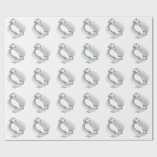 Schattigee vector puffin cadeaupapier (Vlak)