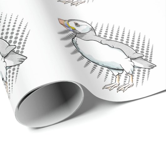 Schattigee vector puffin cadeaupapier (Rol Hoek)