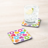 Schattigee veelkleurige bloemen en harten girly pa drankjes onderzetter (Rechterzijde)