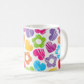 Schattigee veelkleurige bloemen en harten girly pa koffiemok (Voorkant rechts)