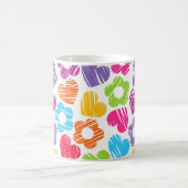 Schattigee veelkleurige bloemen en harten girly pa koffiemok (Center)