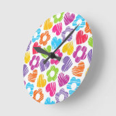 Schattigee veelkleurige bloemen en harten girly pa ronde klok (Hoek)