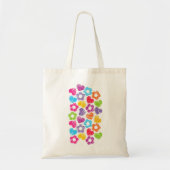 Schattigee veelkleurige bloemen en harten girly pa tote bag (Voorkant)
