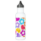 Schattigee veelkleurige bloemen en harten girly pa waterfles  (Links)