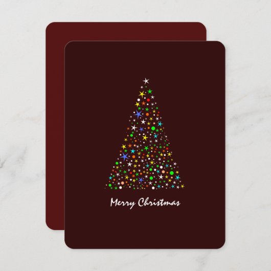 Schattigee Veelkleurige Bordeaux Brighty Stars Chr Feestdagenkaart (Voorkant / Achterkant)