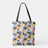 Schattigee veelkleurige Cat Pattern Canvas tas - E (Achterkant)