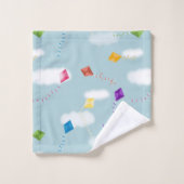 Schattigee veelkleurige Flying Kites Kinder Bad Handdoek (Wasdoekje)