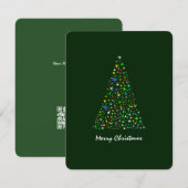 Schattigee Veelkleurige Groene Heldere Sterren Ker Feestdagenkaart (Voorkant / Achterkant)