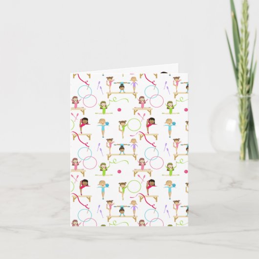 Schattigee veelkleurige gymnastiek Kinder Kaart (Voorkant)