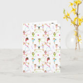 Schattigee veelkleurige gymnastiek Kinder Kaart (Gele Bloem)