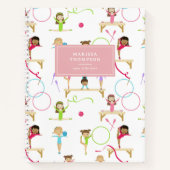 Schattigee veelkleurige gymnastiek Kinder meisje a Notitieboek (Voorkant)