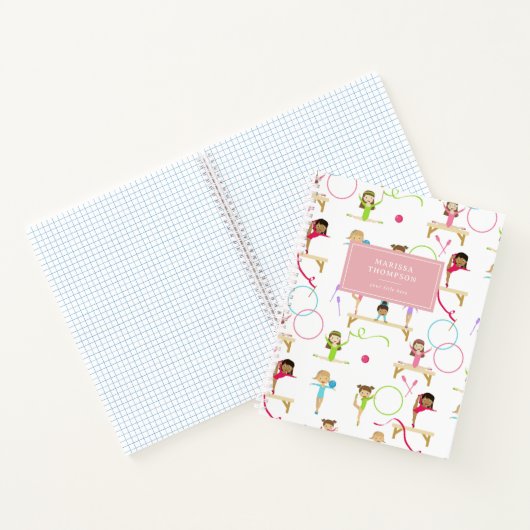 Schattigee veelkleurige gymnastiek Kinder meisje a Notitieboek (Binnen)