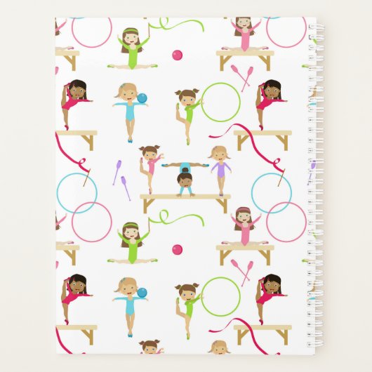 Schattigee veelkleurige gymnastiek Kinder meisje j Planner (Achterkant)