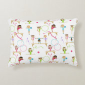 Schattigee veelkleurige gymnastiek Kinder Patroon Accent Kussen (Voorkant)