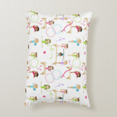 Schattigee veelkleurige gymnastiek Kinder Patroon Accent Kussen (Achterkant (Verticaal))