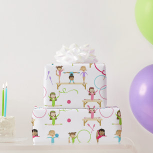 Schattigee veelkleurige gymnastiek Kinder Patroon Cadeaupapier