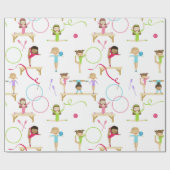 Schattigee veelkleurige gymnastiek Kinder Patroon Cadeaupapier (Vlak)