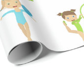 Schattigee veelkleurige gymnastiek Kinder Patroon Cadeaupapier (Rol Hoek)