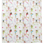 Schattigee veelkleurige gymnastiek Kinder Patroon Douchegordijn (Voorkant)