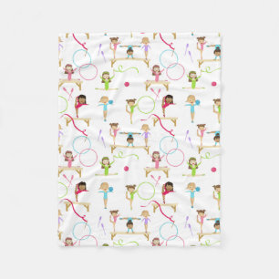 Schattigee veelkleurige gymnastiek Kinder Patroon Fleece Deken