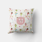 Schattigee veelkleurige gymnastiek Kinder Patroon Kussen (Achterkant)