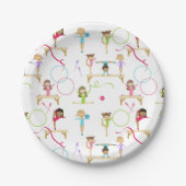Schattigee veelkleurige gymnastiek Kinder Patroon Papieren Bordje (Voorkant)