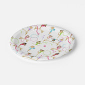 Schattigee veelkleurige gymnastiek Kinder Patroon Papieren Bordje (Gekanteld)