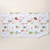 Schattigee veelkleurige gymnastiek Kinder Strandlaken (Voorkant)