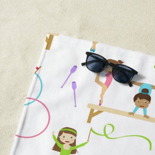 Schattigee veelkleurige gymnastiek Kinder Strandlaken (In situ)