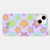 Schattigee veelkleurige retro madeliefjes girly fl Case-Mate iPhone case (Achterkant (horizontaal))