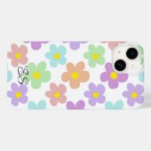 Schattigee veelkleurige retro madeliefjes girly fl Case-Mate iPhone case (Achterkant (horizontaal))