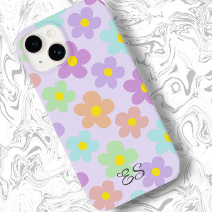 Schattigee veelkleurige retro madeliefjes girly fl Case-Mate iPhone 14 hoesje