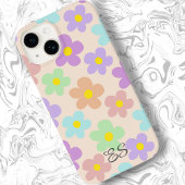 Schattigee veelkleurige retro madeliefjes girly fl Case-Mate iPhone case