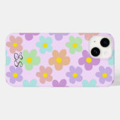 Schattigee veelkleurige retro madeliefjes girly fl Case-Mate iPhone case (Achterkant (horizontaal))