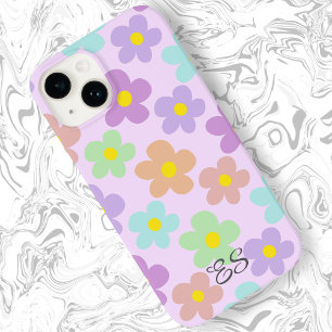 Schattigee veelkleurige retro madeliefjes girly fl iPhone 14 hoesje