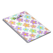 Schattigee veelkleurige retro madeliefjes girly jo notitieboek (Rechterzijde)